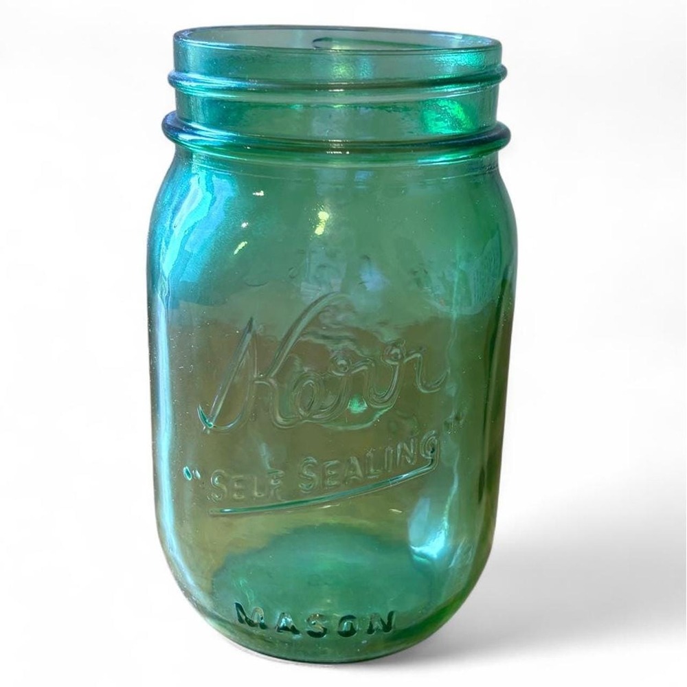 Anchor Hocking Salem NJ 150th Anniversary Green Glass Jar Pint Commemorative
